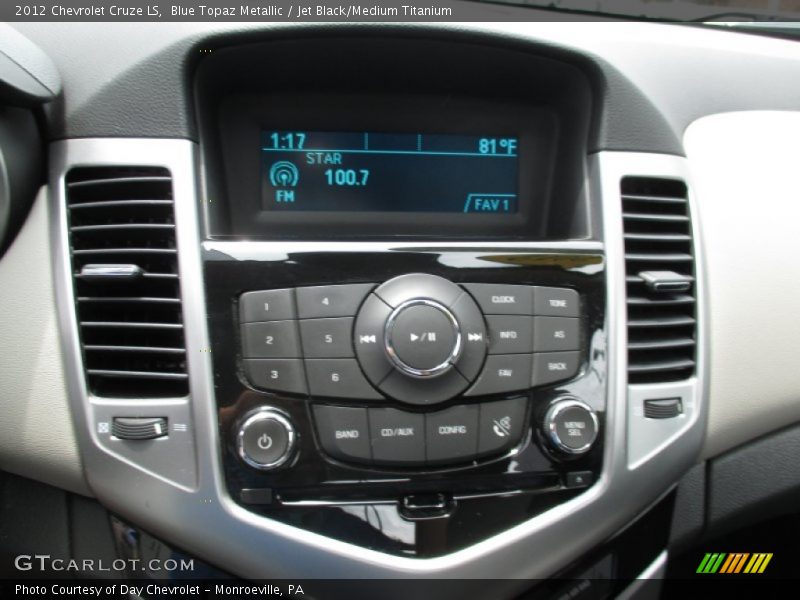 Blue Topaz Metallic / Jet Black/Medium Titanium 2012 Chevrolet Cruze LS