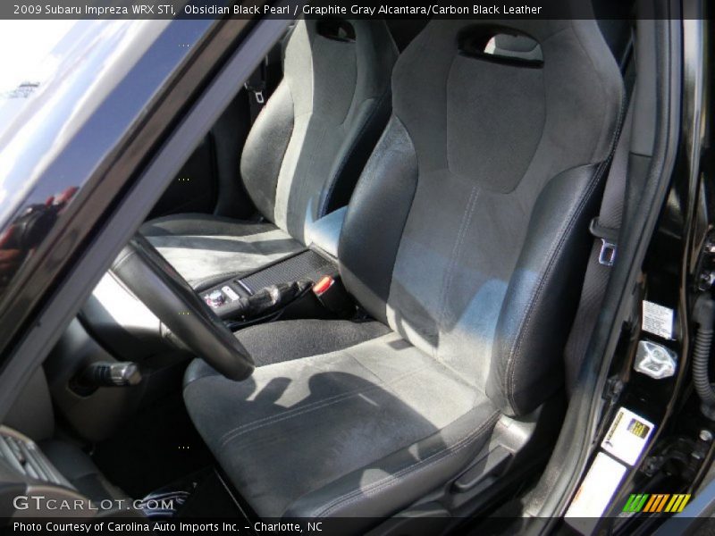 Obsidian Black Pearl / Graphite Gray Alcantara/Carbon Black Leather 2009 Subaru Impreza WRX STi