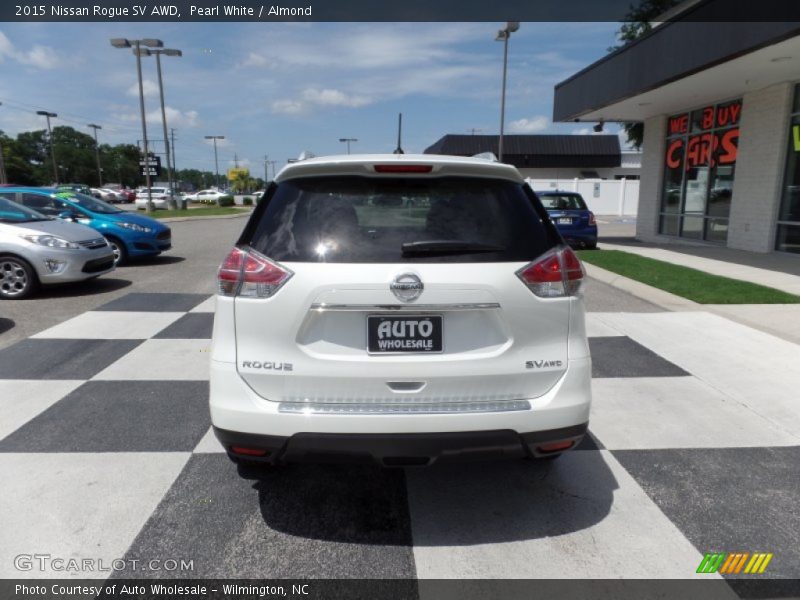 Pearl White / Almond 2015 Nissan Rogue SV AWD
