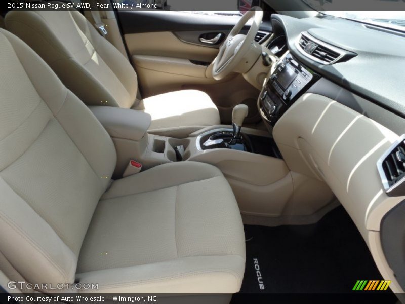 Pearl White / Almond 2015 Nissan Rogue SV AWD
