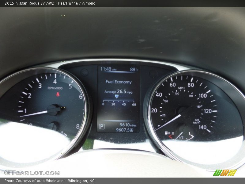 Pearl White / Almond 2015 Nissan Rogue SV AWD