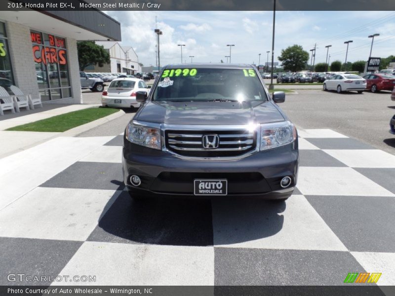 Modern Steel Metallic / Gray 2015 Honda Pilot EX-L