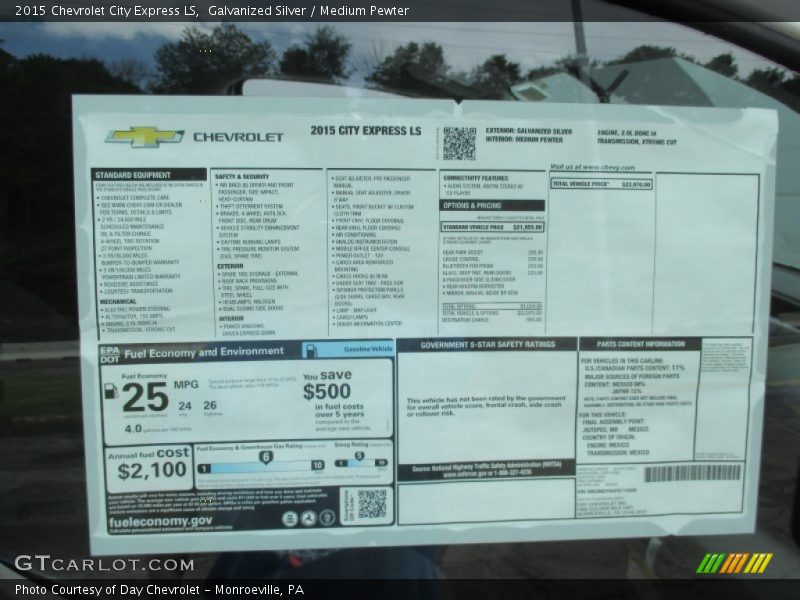 Galvanized Silver / Medium Pewter 2015 Chevrolet City Express LS