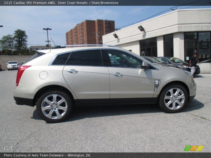 Silver Coast Metallic / Shale/Brownstone 2015 Cadillac SRX Premium AWD