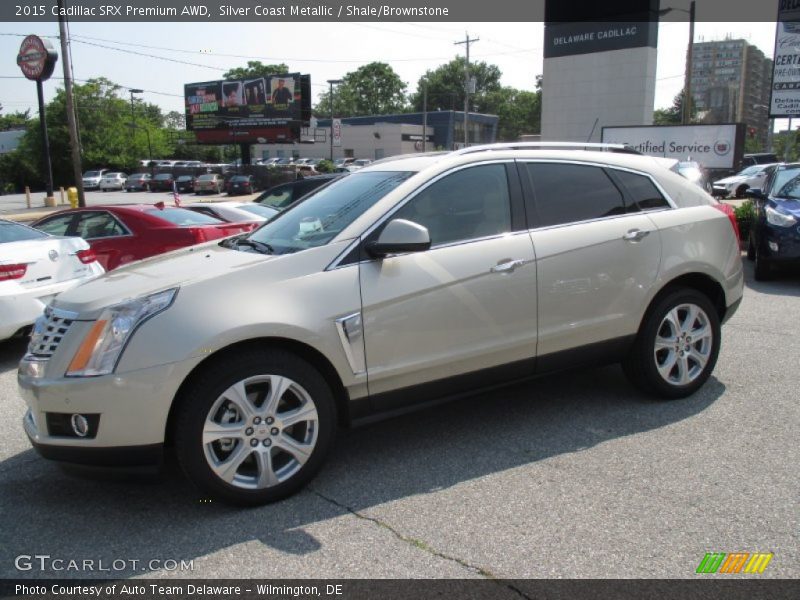 Silver Coast Metallic / Shale/Brownstone 2015 Cadillac SRX Premium AWD