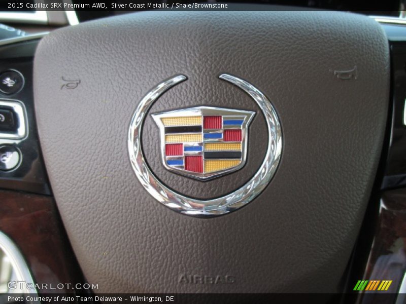 Silver Coast Metallic / Shale/Brownstone 2015 Cadillac SRX Premium AWD