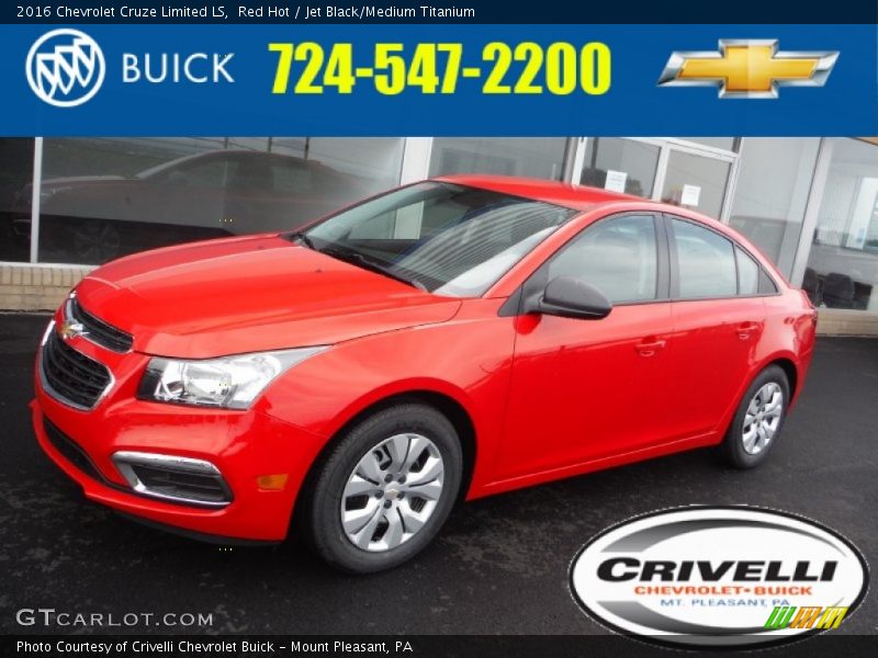 Red Hot / Jet Black/Medium Titanium 2016 Chevrolet Cruze Limited LS