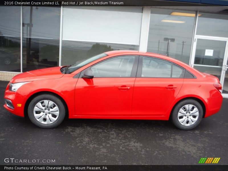 Red Hot / Jet Black/Medium Titanium 2016 Chevrolet Cruze Limited LS