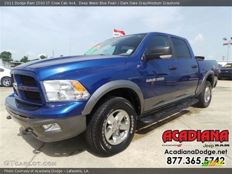 Deep Water Blue Pearl / Dark Slate Gray/Medium Graystone 2011 Dodge Ram 1500 ST Crew Cab 4x4