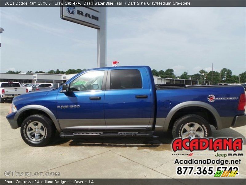 Deep Water Blue Pearl / Dark Slate Gray/Medium Graystone 2011 Dodge Ram 1500 ST Crew Cab 4x4