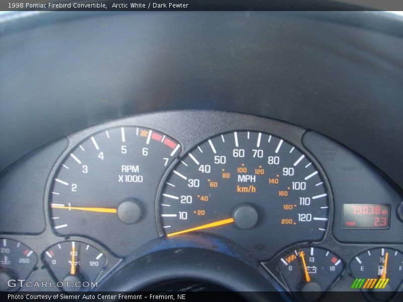 Arctic White / Dark Pewter 1998 Pontiac Firebird Convertible