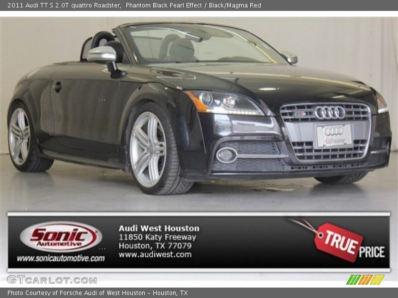 Phantom Black Pearl Effect / Black/Magma Red 2011 Audi TT S 2.0T quattro Roadster