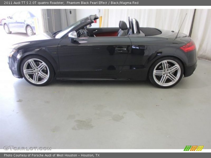 Phantom Black Pearl Effect / Black/Magma Red 2011 Audi TT S 2.0T quattro Roadster