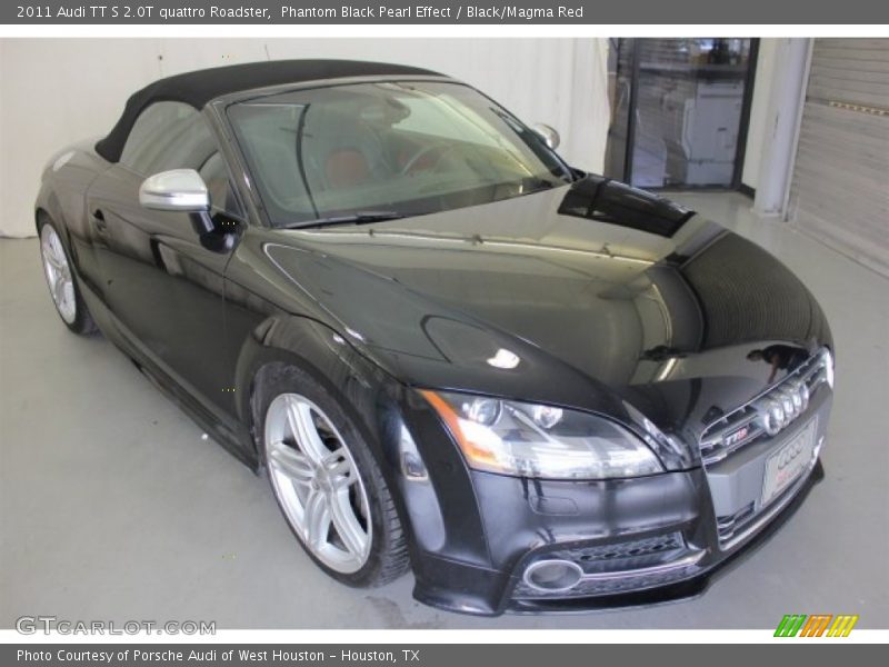Phantom Black Pearl Effect / Black/Magma Red 2011 Audi TT S 2.0T quattro Roadster