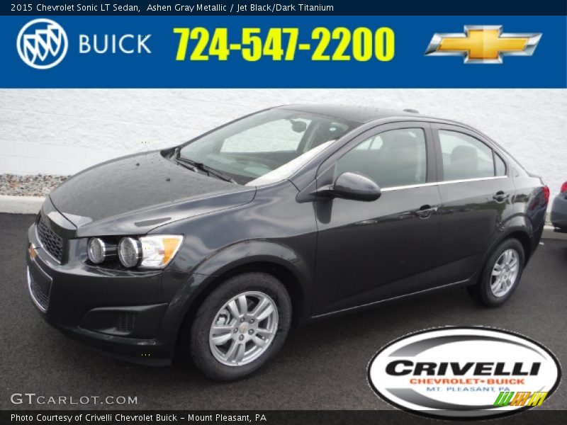 Ashen Gray Metallic / Jet Black/Dark Titanium 2015 Chevrolet Sonic LT Sedan