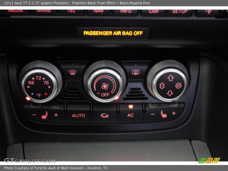 Phantom Black Pearl Effect / Black/Magma Red 2011 Audi TT S 2.0T quattro Roadster