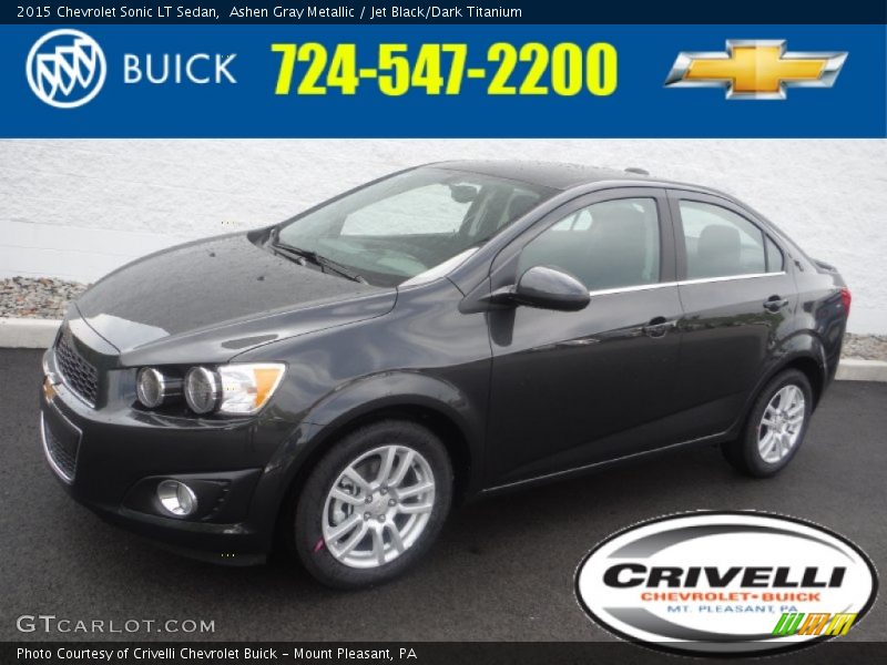 Ashen Gray Metallic / Jet Black/Dark Titanium 2015 Chevrolet Sonic LT Sedan
