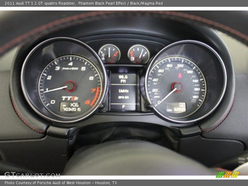 Phantom Black Pearl Effect / Black/Magma Red 2011 Audi TT S 2.0T quattro Roadster