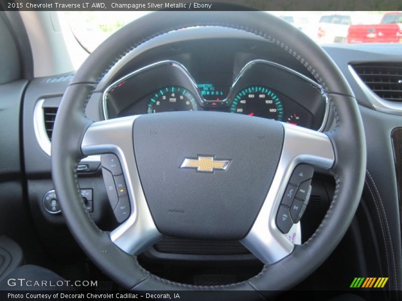 Champagne Silver Metallic / Ebony 2015 Chevrolet Traverse LT AWD