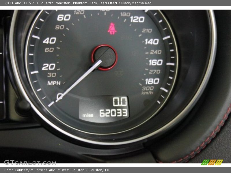 Phantom Black Pearl Effect / Black/Magma Red 2011 Audi TT S 2.0T quattro Roadster