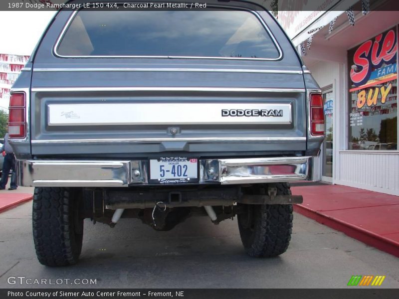 Charcoal Pearl Metallic / Red 1987 Dodge Ramcharger LE 150 4x4