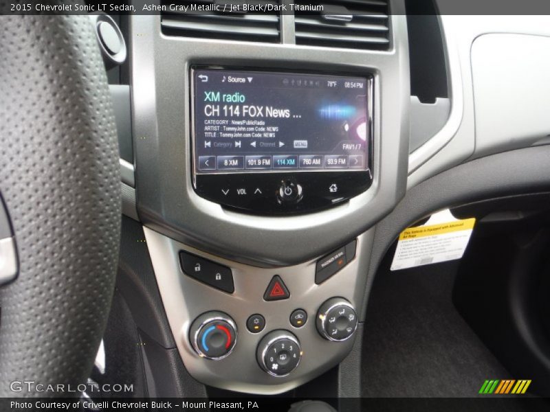 Ashen Gray Metallic / Jet Black/Dark Titanium 2015 Chevrolet Sonic LT Sedan