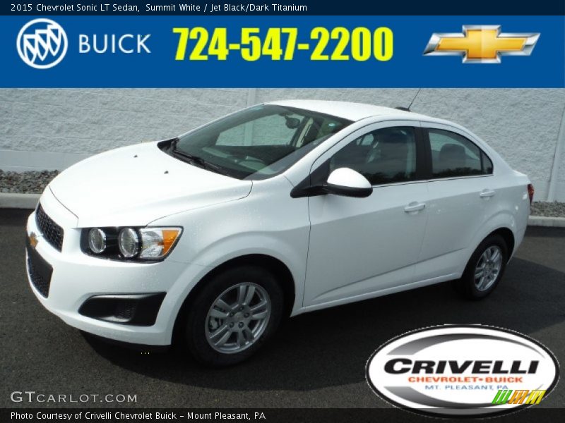 Summit White / Jet Black/Dark Titanium 2015 Chevrolet Sonic LT Sedan