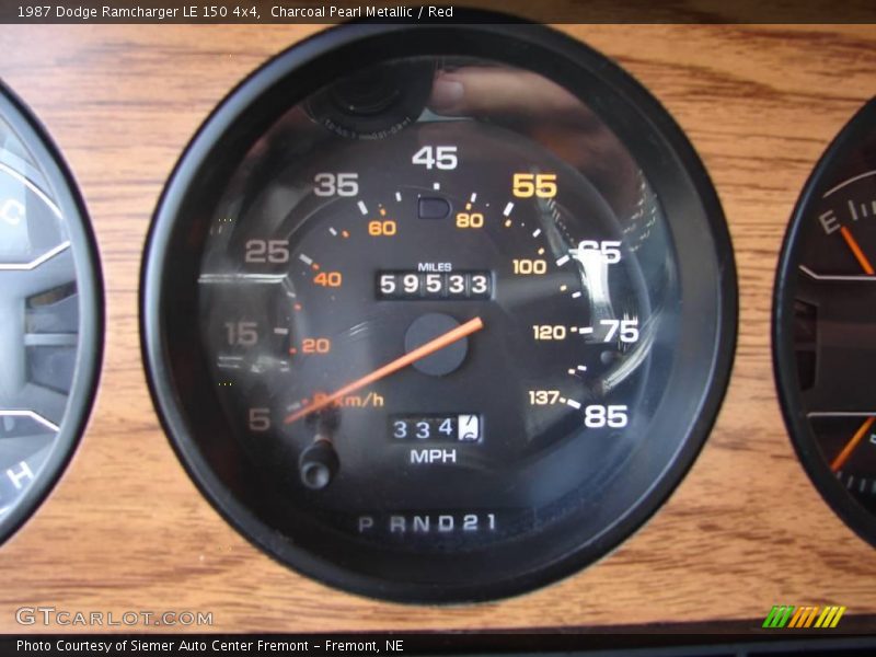 Charcoal Pearl Metallic / Red 1987 Dodge Ramcharger LE 150 4x4