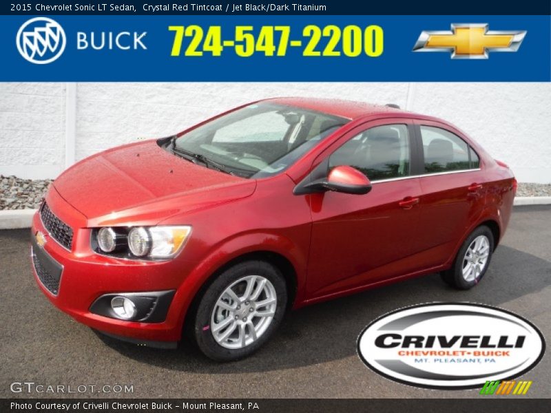 Crystal Red Tintcoat / Jet Black/Dark Titanium 2015 Chevrolet Sonic LT Sedan