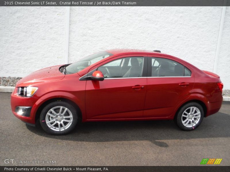 Crystal Red Tintcoat / Jet Black/Dark Titanium 2015 Chevrolet Sonic LT Sedan