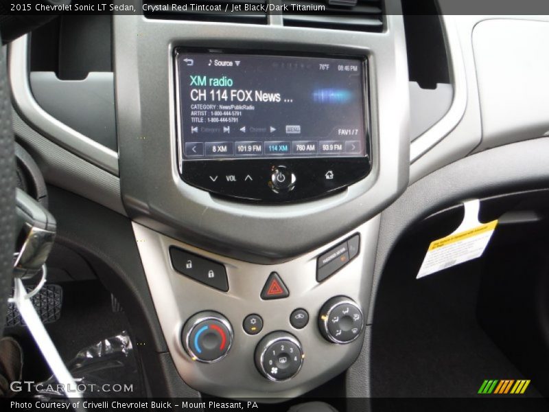 Crystal Red Tintcoat / Jet Black/Dark Titanium 2015 Chevrolet Sonic LT Sedan