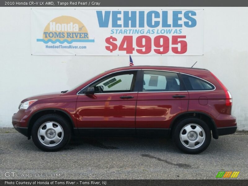 Tango Red Pearl / Gray 2010 Honda CR-V LX AWD
