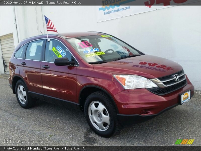 Tango Red Pearl / Gray 2010 Honda CR-V LX AWD