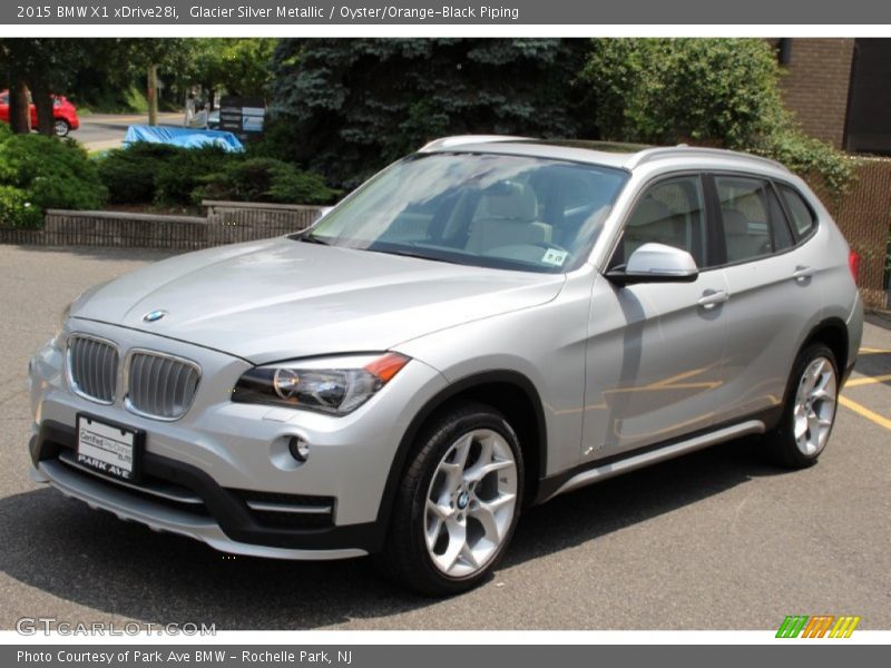 Glacier Silver Metallic / Oyster/Orange-Black Piping 2015 BMW X1 xDrive28i