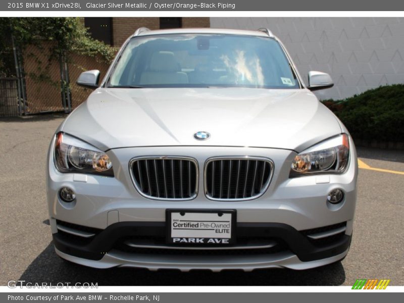 Glacier Silver Metallic / Oyster/Orange-Black Piping 2015 BMW X1 xDrive28i