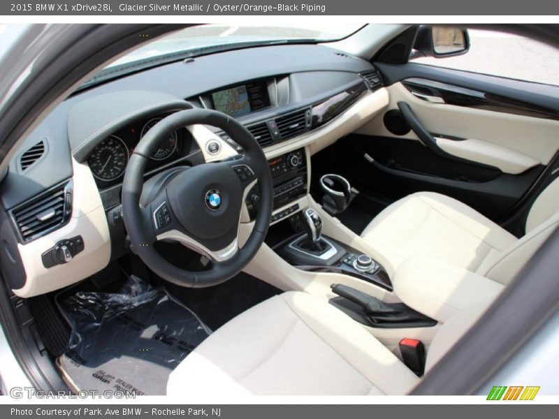 Glacier Silver Metallic / Oyster/Orange-Black Piping 2015 BMW X1 xDrive28i