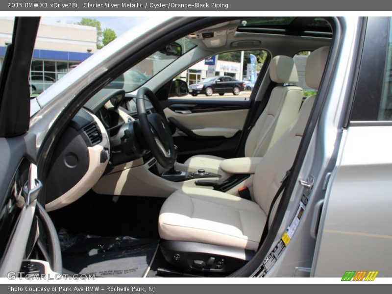 Glacier Silver Metallic / Oyster/Orange-Black Piping 2015 BMW X1 xDrive28i