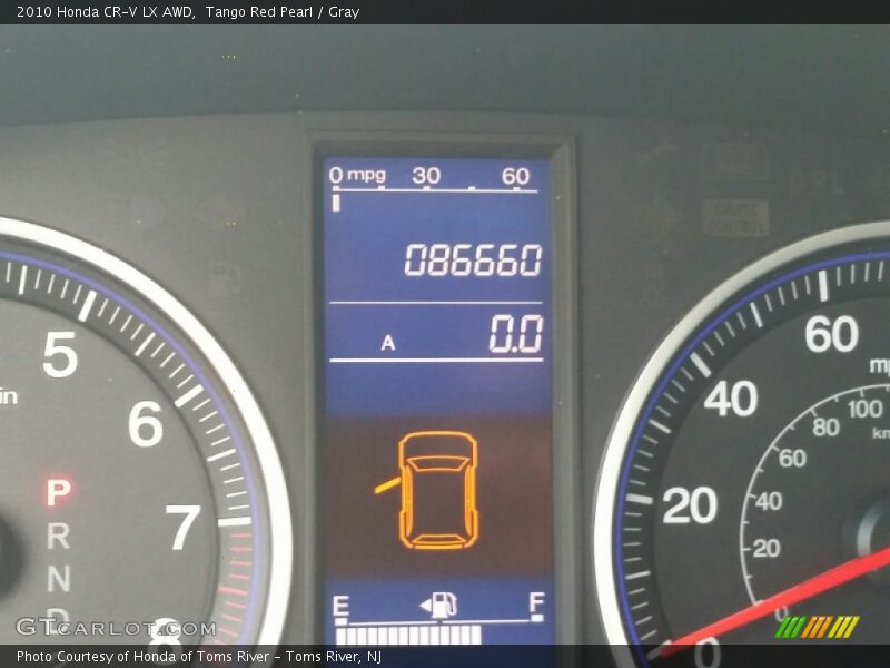 Tango Red Pearl / Gray 2010 Honda CR-V LX AWD