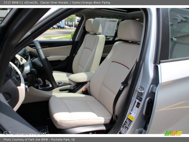 Glacier Silver Metallic / Oyster/Orange-Black Piping 2015 BMW X1 xDrive28i