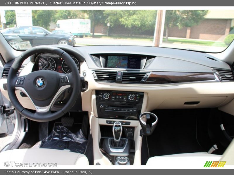 Glacier Silver Metallic / Oyster/Orange-Black Piping 2015 BMW X1 xDrive28i