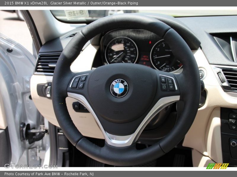 Glacier Silver Metallic / Oyster/Orange-Black Piping 2015 BMW X1 xDrive28i