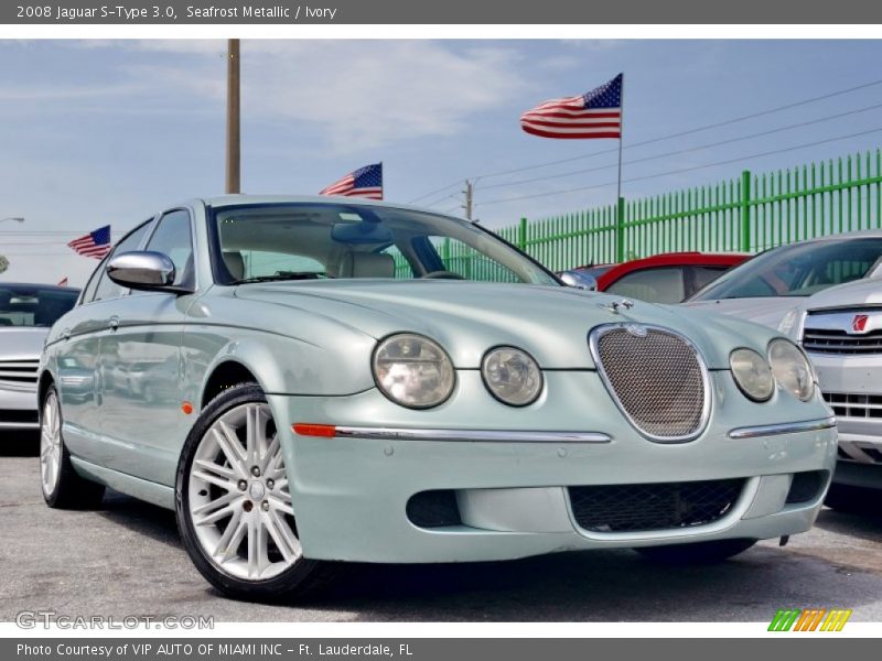 Seafrost Metallic / Ivory 2008 Jaguar S-Type 3.0