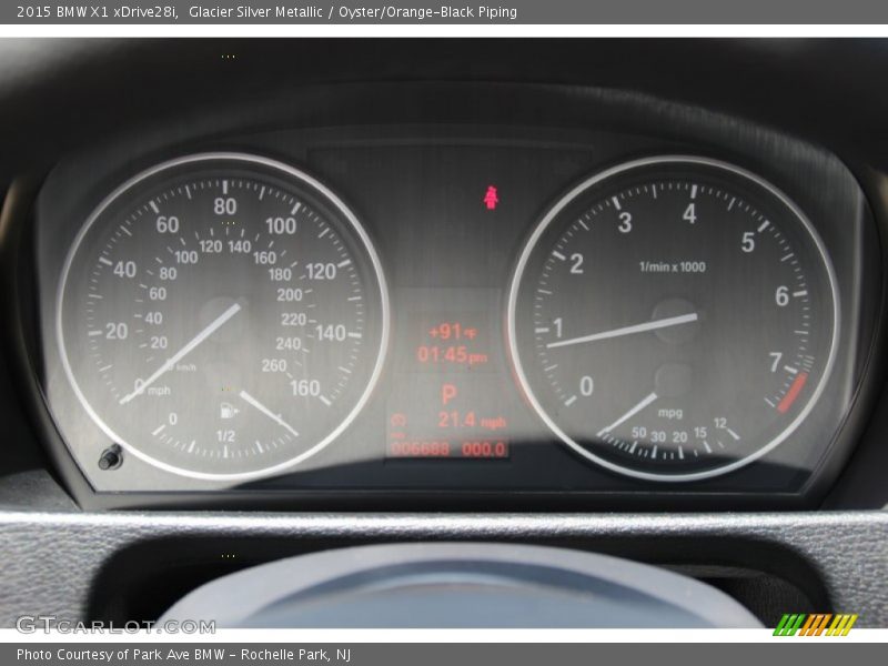 Glacier Silver Metallic / Oyster/Orange-Black Piping 2015 BMW X1 xDrive28i