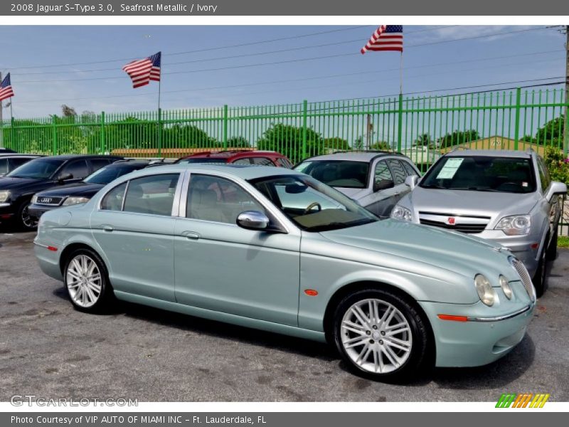 Seafrost Metallic / Ivory 2008 Jaguar S-Type 3.0
