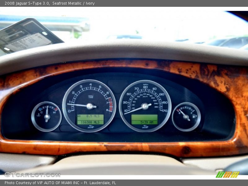 Seafrost Metallic / Ivory 2008 Jaguar S-Type 3.0