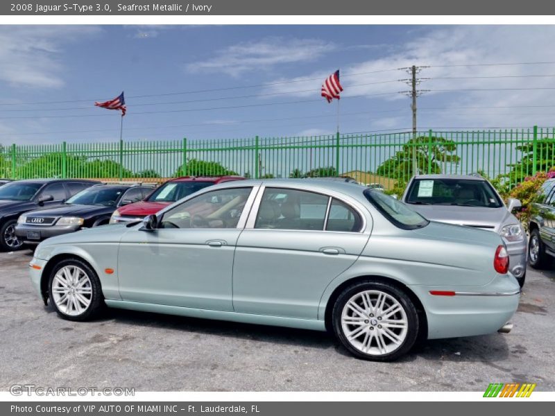 Seafrost Metallic / Ivory 2008 Jaguar S-Type 3.0