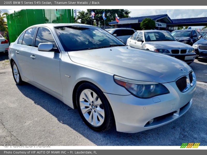 Titanium Silver Metallic / Black 2005 BMW 5 Series 545i Sedan