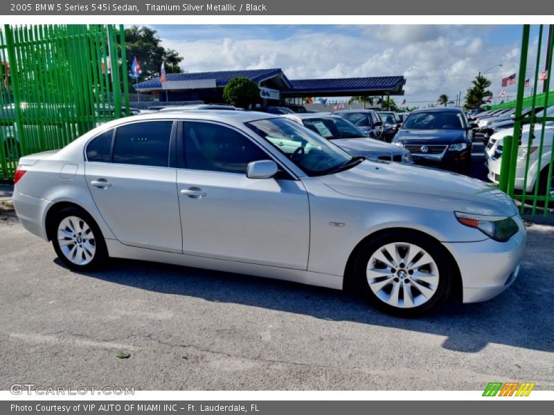 Titanium Silver Metallic / Black 2005 BMW 5 Series 545i Sedan