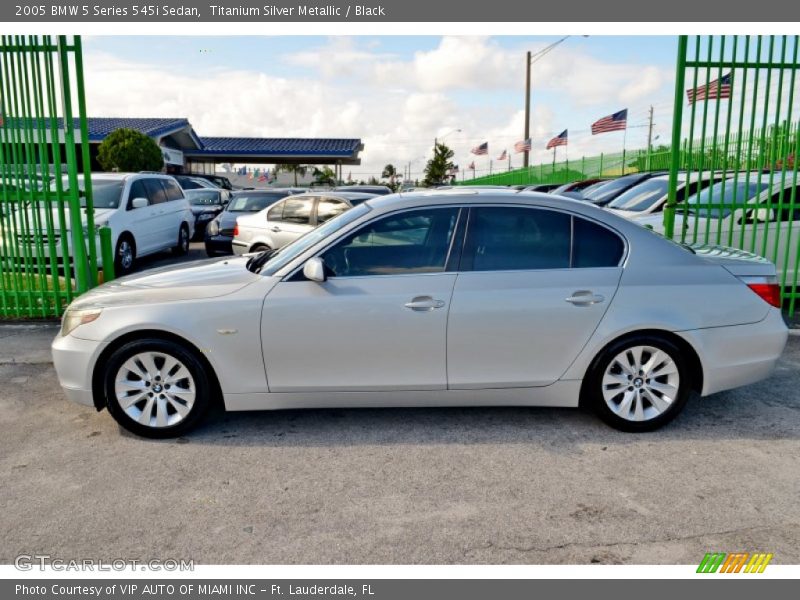 Titanium Silver Metallic / Black 2005 BMW 5 Series 545i Sedan