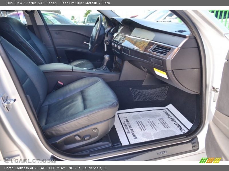 Titanium Silver Metallic / Black 2005 BMW 5 Series 545i Sedan